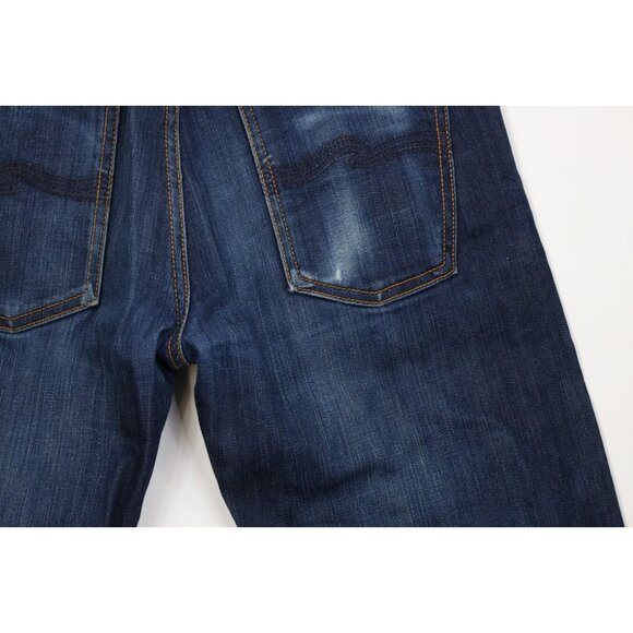 Nudie Jeans Co Mens 30x26 Distressed Average Joe Organic Cotton Button Fly Jeans - Picture 15 of 16